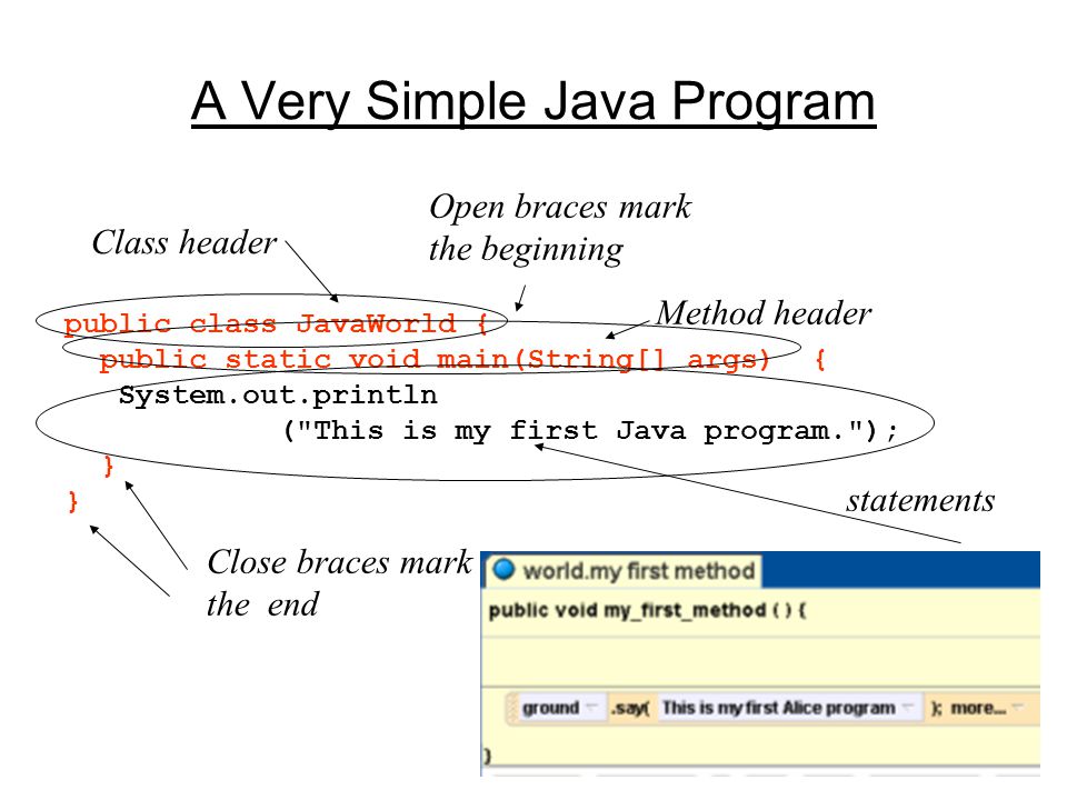 Begin Java having used Alice Pepper - Some slides from Alice in Action ...