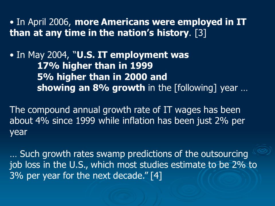 In April 2006, more Americans were employed in IT than at any time in the nation’s history.