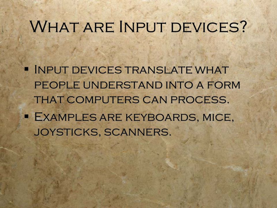 What are Input devices.