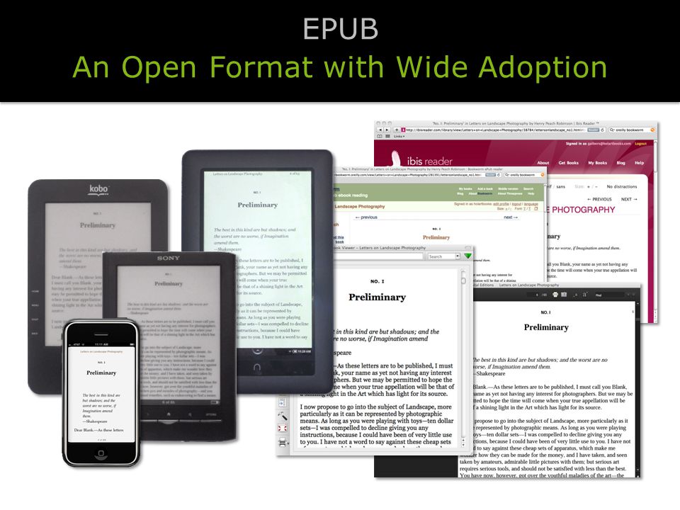 EPUB An Open Format with Wide Adoption