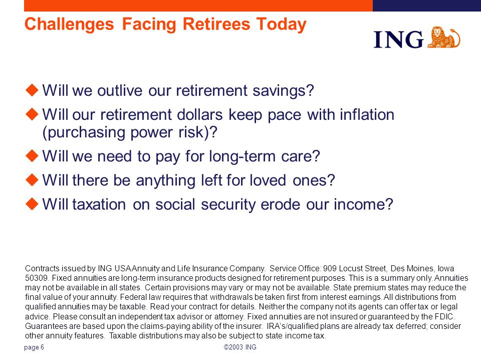 Contracts Issued By Ing Usa Annuity And Life Insurance Company 2003 Ing Page 6 Contracts Issued By Usa Annuity And Life Insurance Company