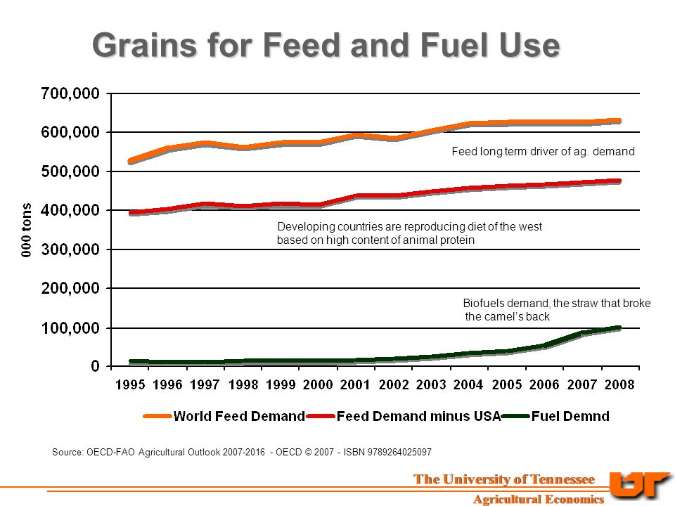 Grains for Feed and Fuel Use Source: OECD-FAO Agricultural Outlook OECD © ISBN Feed long term driver of ag.
