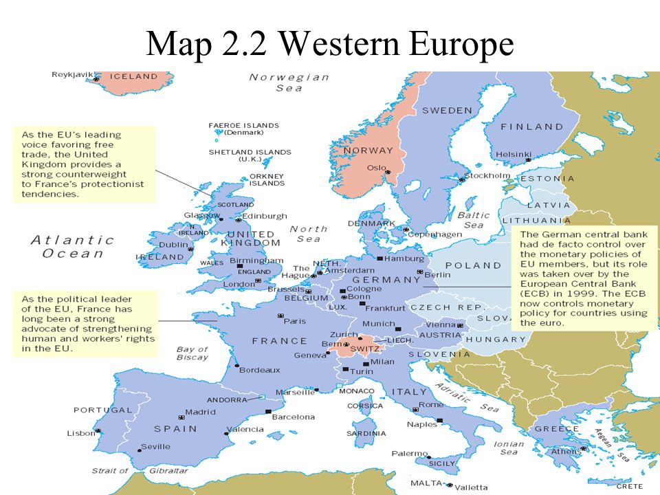 ©2004 Prentice Hall1-20 Map 2.2 Western Europe