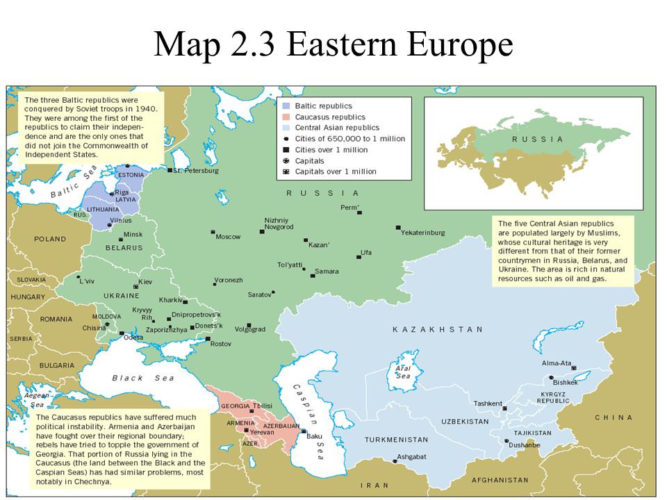©2004 Prentice Hall1-22 Map 2.3 Eastern Europe