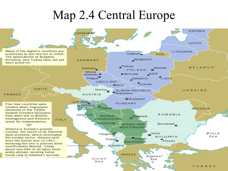 ©2004 Prentice Hall1-23 Map 2.4 Central Europe