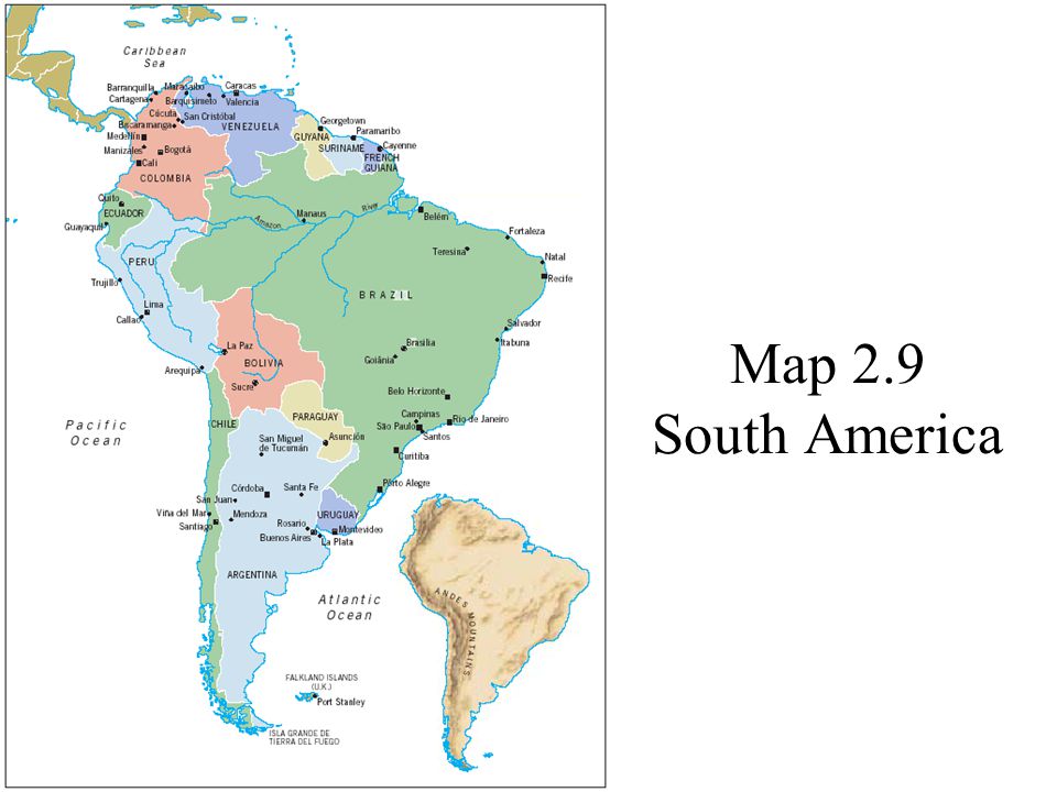 ©2004 Prentice Hall1-30 Map 2.9 South America