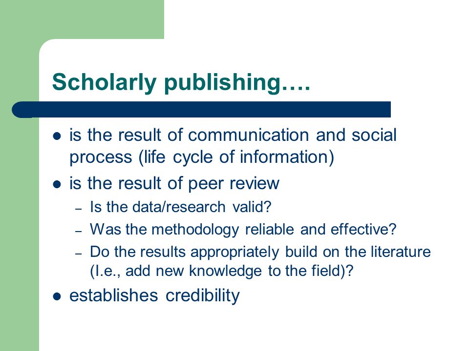 Scholarly publishing….