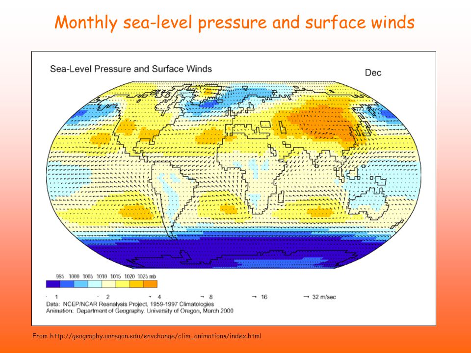 From   Monthly sea-level pressure and surface winds