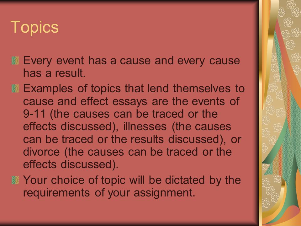 cause effect essay example