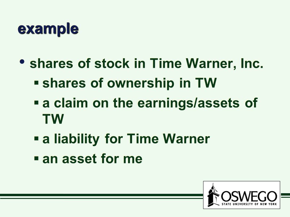 exampleexample shares of stock in Time Warner, Inc.