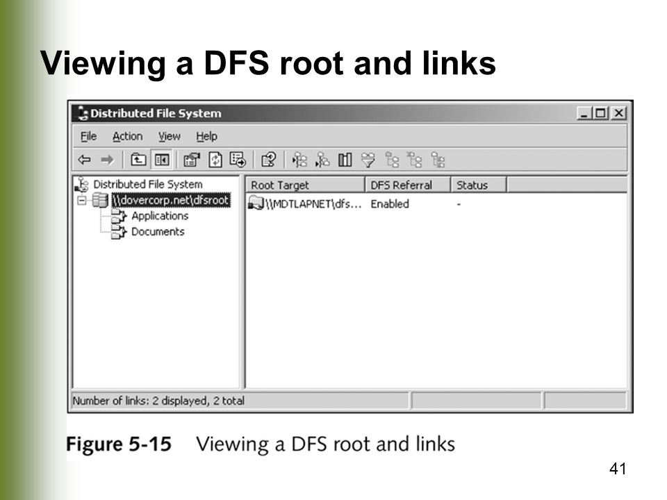 41 Viewing a DFS root and links