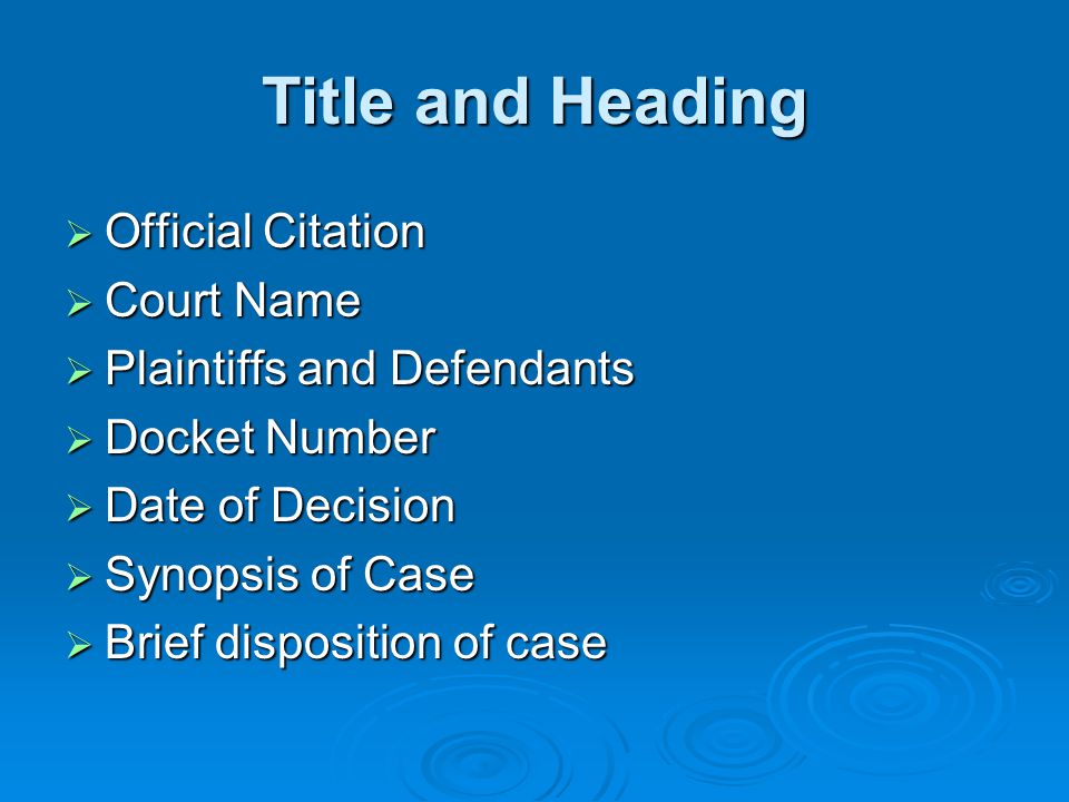 Structure of a Legal Opinion Parts of the Opinion Parts of the Opinion   Title and Heading  Introduction  Brief summary of decision  Facts/ Background. - ppt download