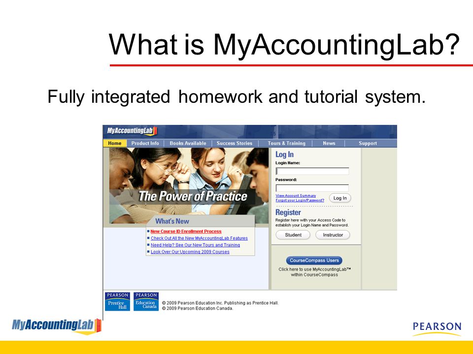 What is MyAccountingLab Fully integrated homework and tutorial system.
