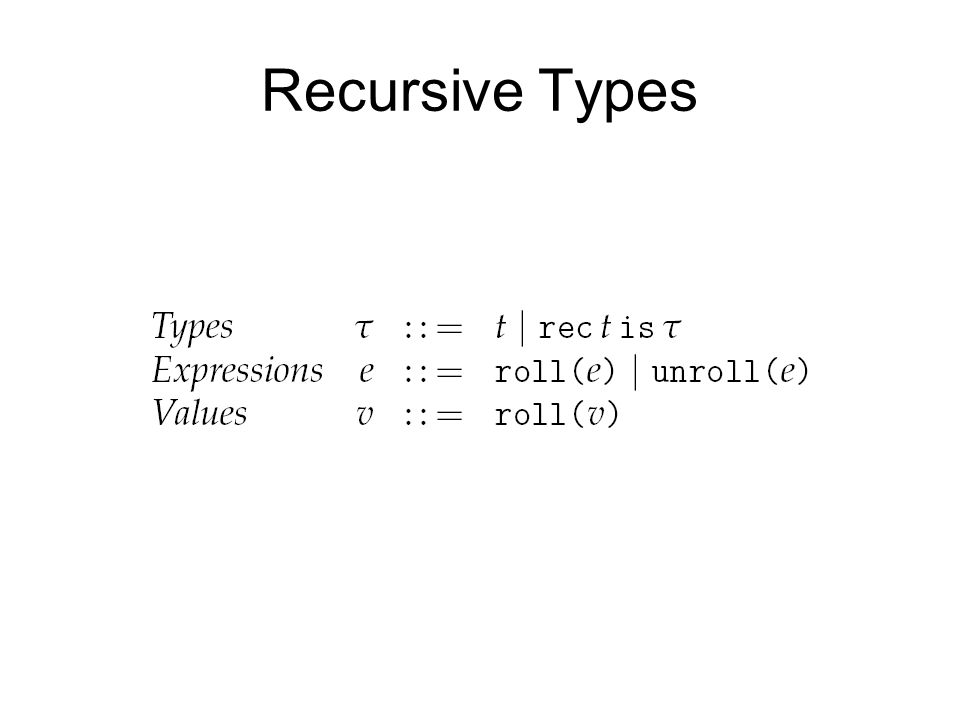 Recursive Types