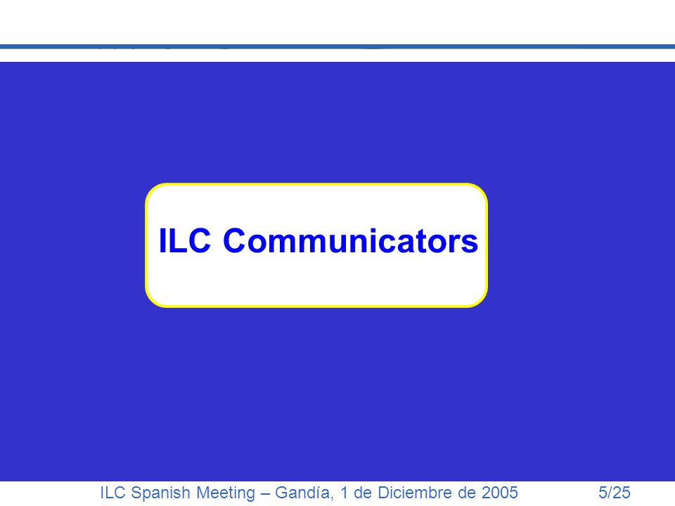 ILC Spanish Meeting – Gandía, 1 de Diciembre de /25 ILC Communicators