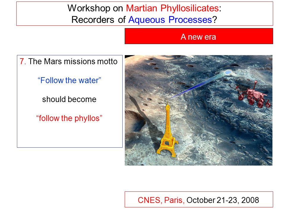 Workshop on Martian Phyllosilicates: Recorders of Aqueous Processes.