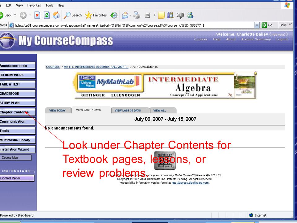 Look under Chapter Contents for Textbook pages, lessons, or review problems.