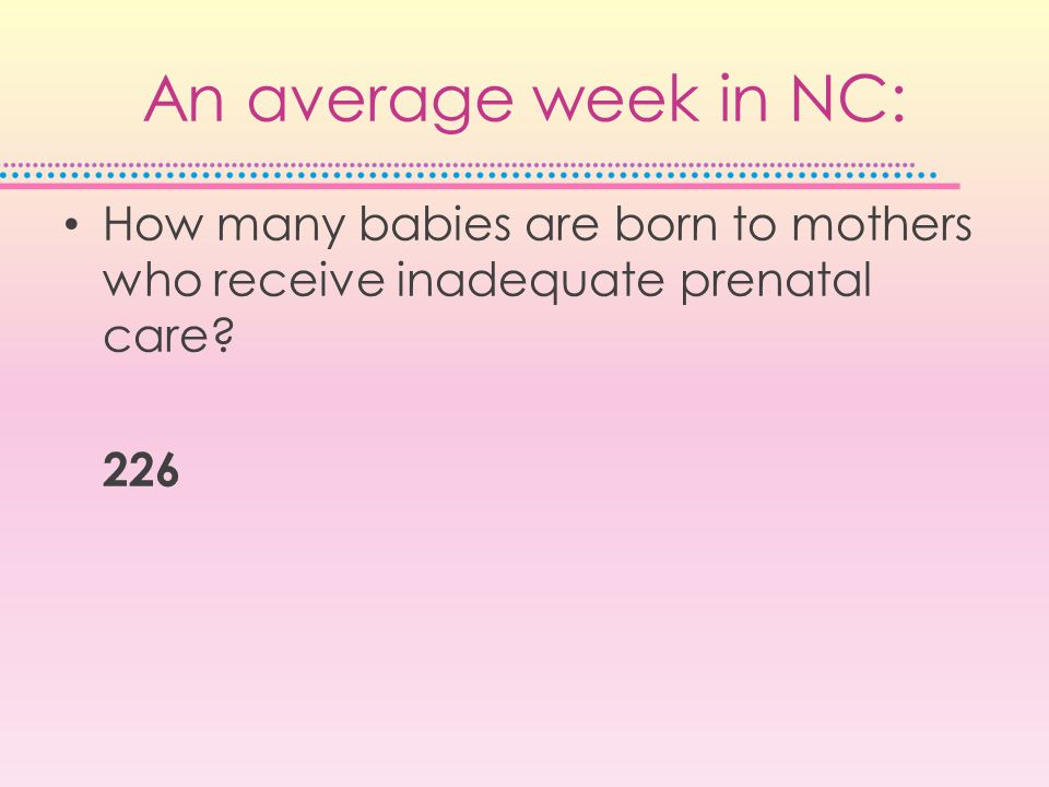 How many babies are born to mothers who receive inadequate prenatal care.