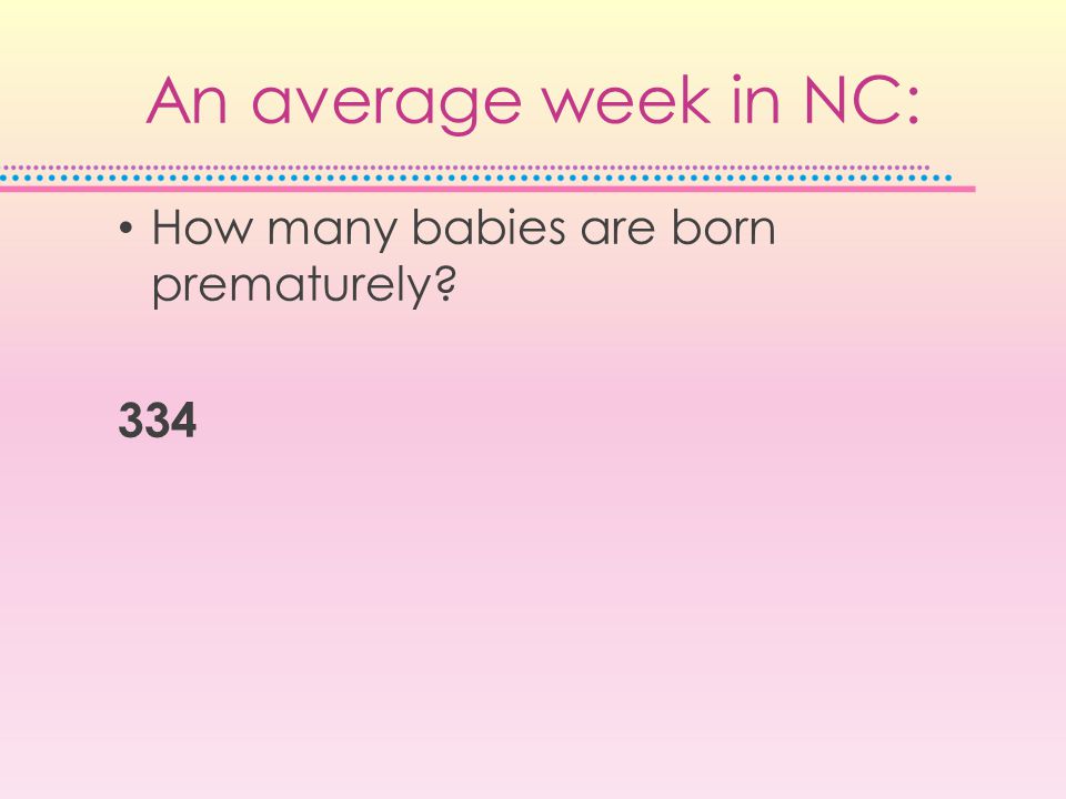 How many babies are born prematurely 334