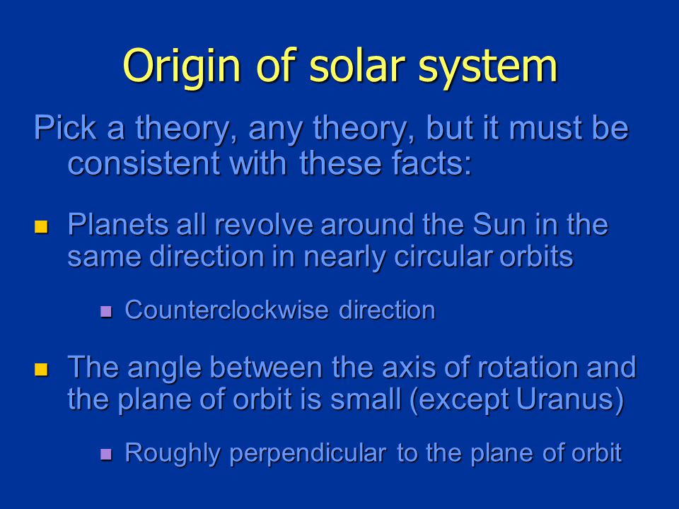 Origin Of Solar System Big Bang Theory Big Bang Theory