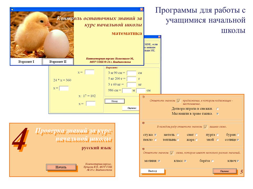 Программы для школьников младших классов. Проверка остаточных знаний за 3 класс. МОУ СОШ УИП 3 оглавление журнала. МОУ СОШ УИП номер 2 Тихонова.