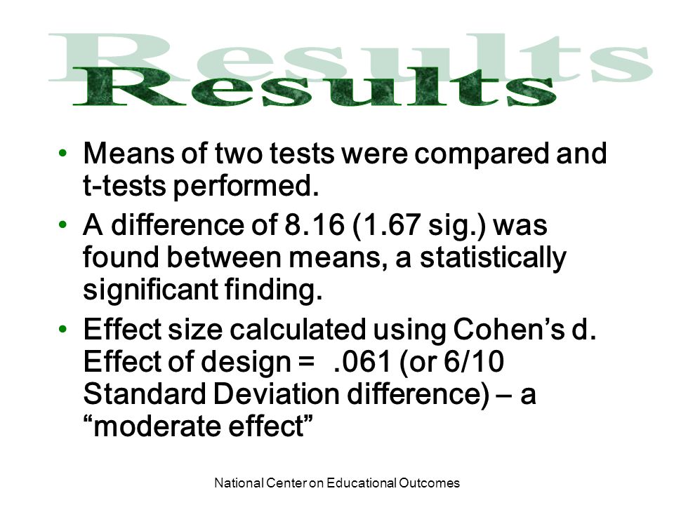 National Center On Educational Outcomes Assessment Architecture ...