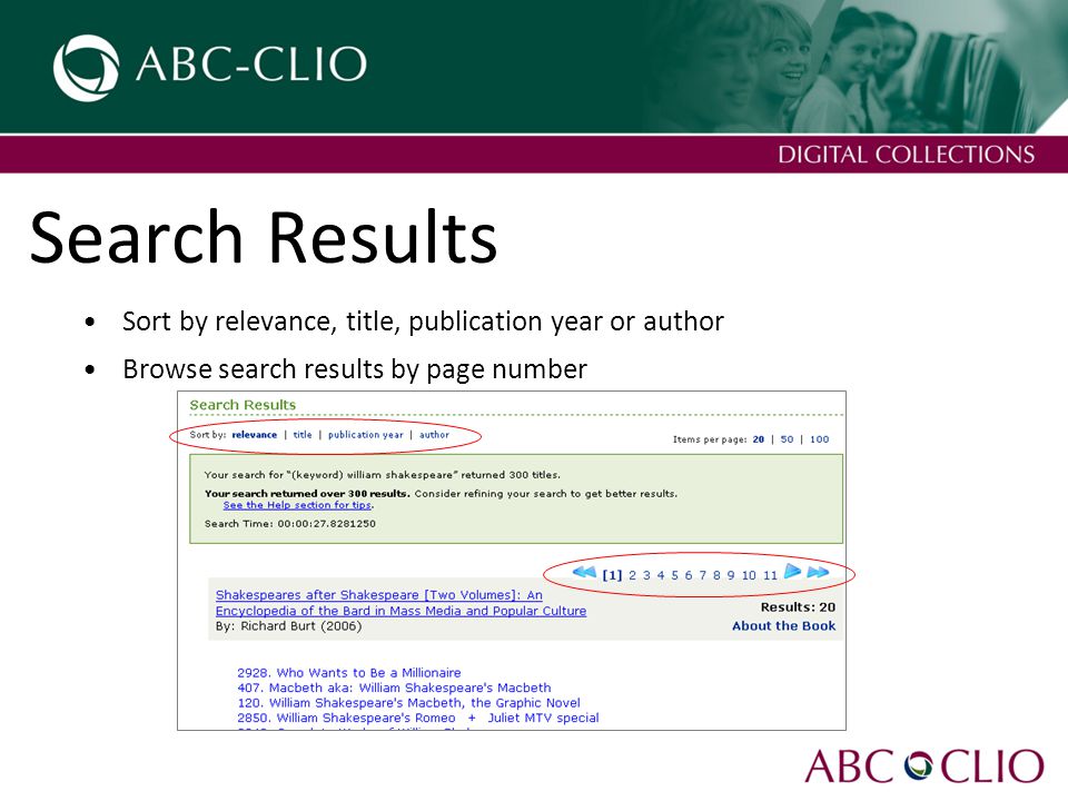 Search Results Sort by relevance, title, publication year or author Browse search results by page number