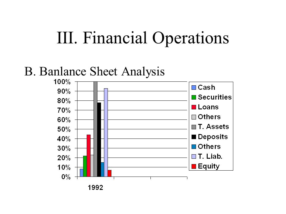 III. Financial Operations B. Banlance Sheet Analysis