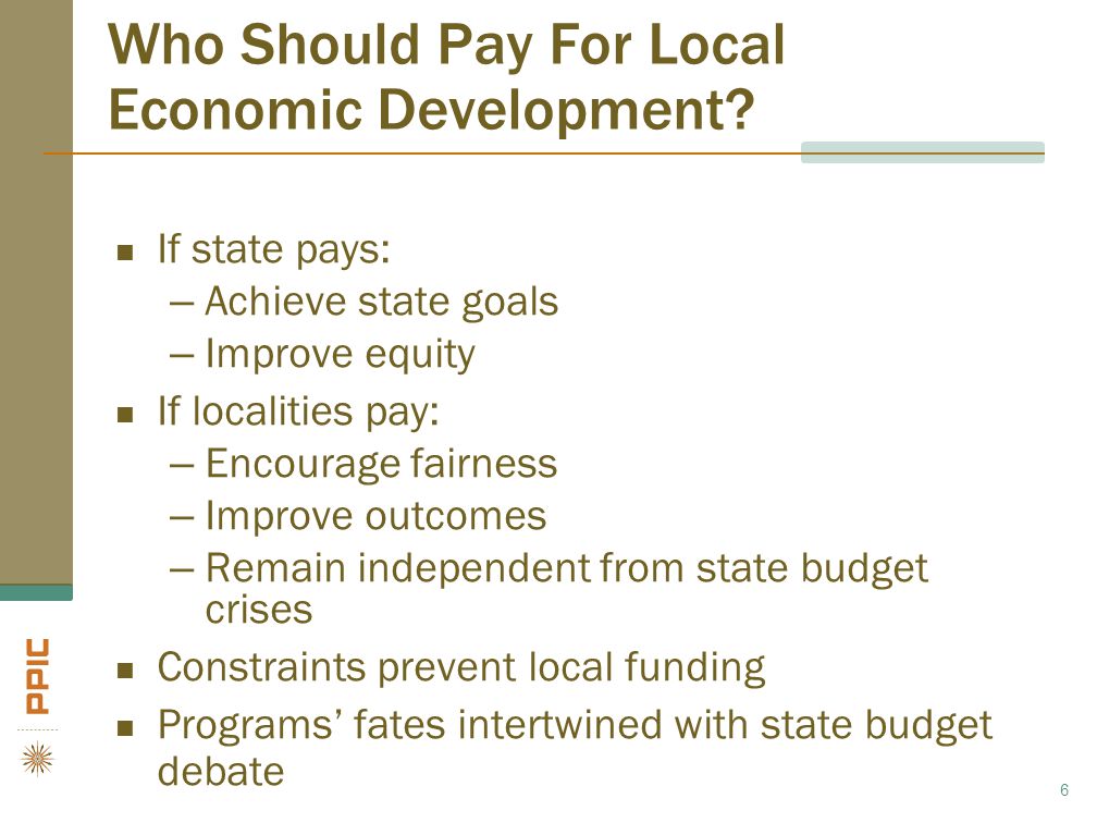 Who Should Pay For Local Economic Development.