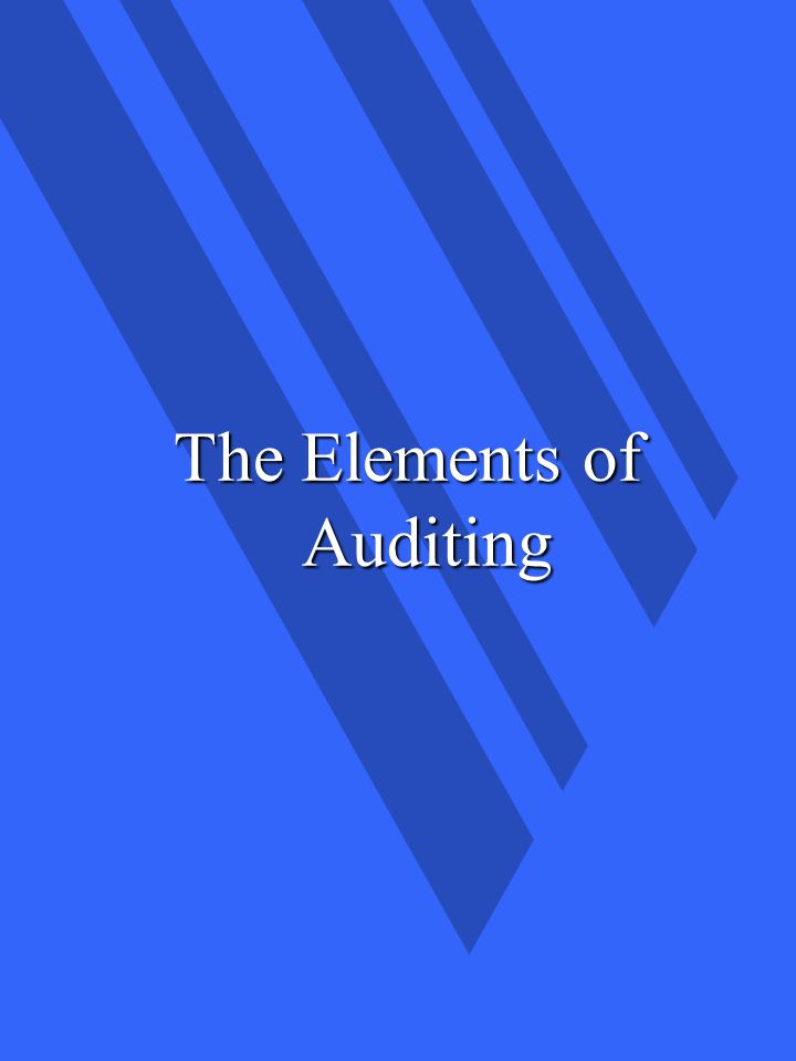 The Elements of Auditing