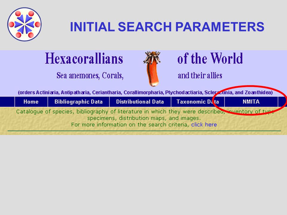 INITIAL SEARCH PARAMETERS