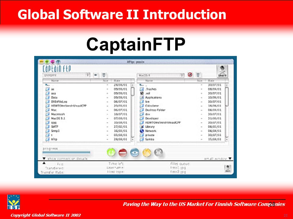Global Software II Introduction Paving the Way to the US Market For Finnish Software Companies Copyright Global Software II CaptainFTP