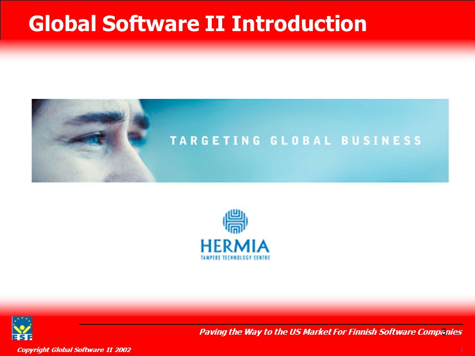 Global Software II Introduction Paving the Way to the US Market For Finnish Software Companies Copyright Global Software II