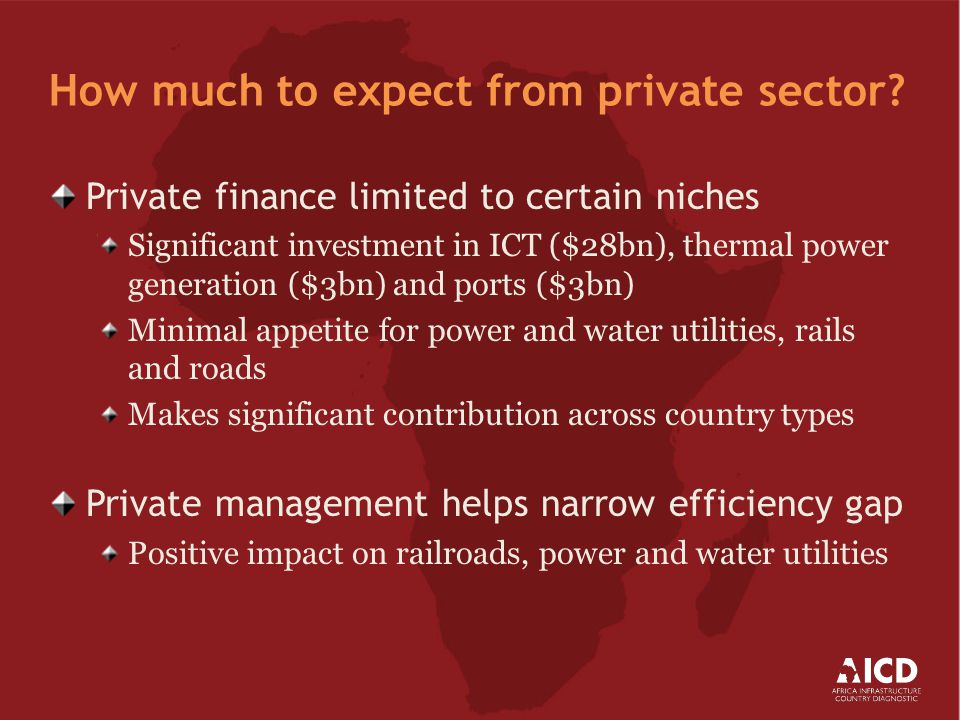 How much to expect from private sector.