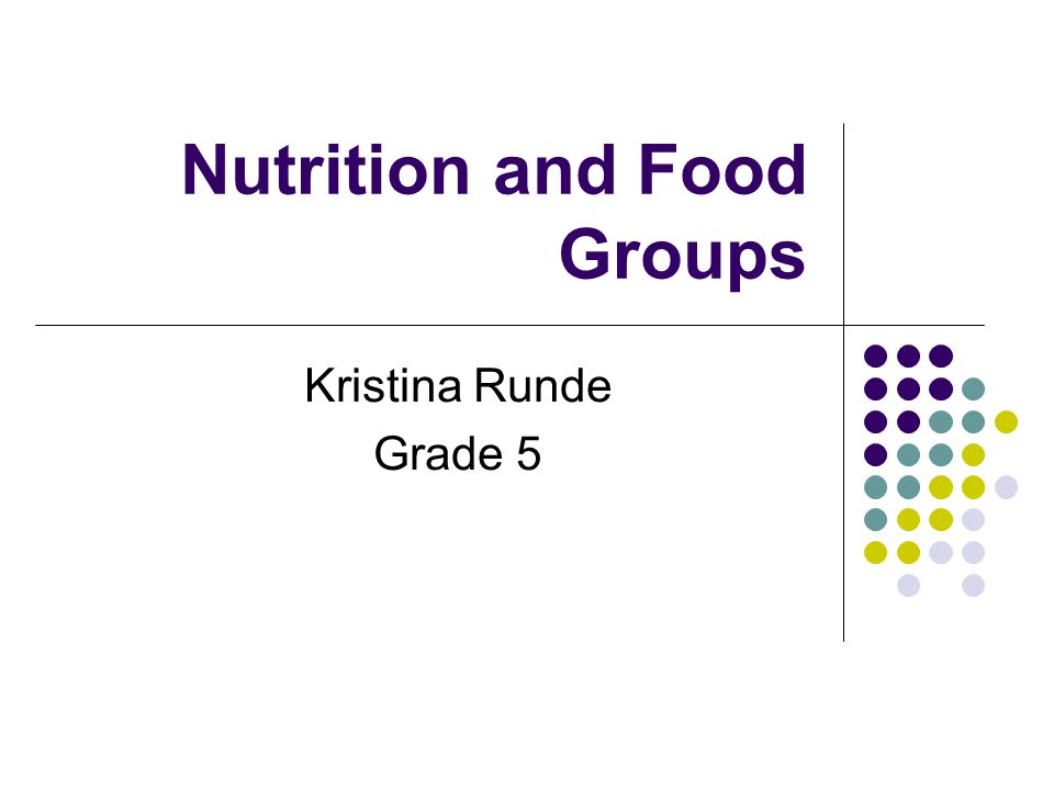 Nutrition and Food Groups Kristina Runde Grade 5