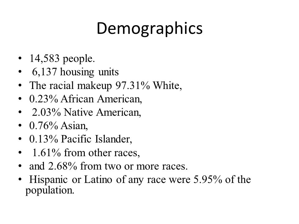 Demographics 14,583 people.