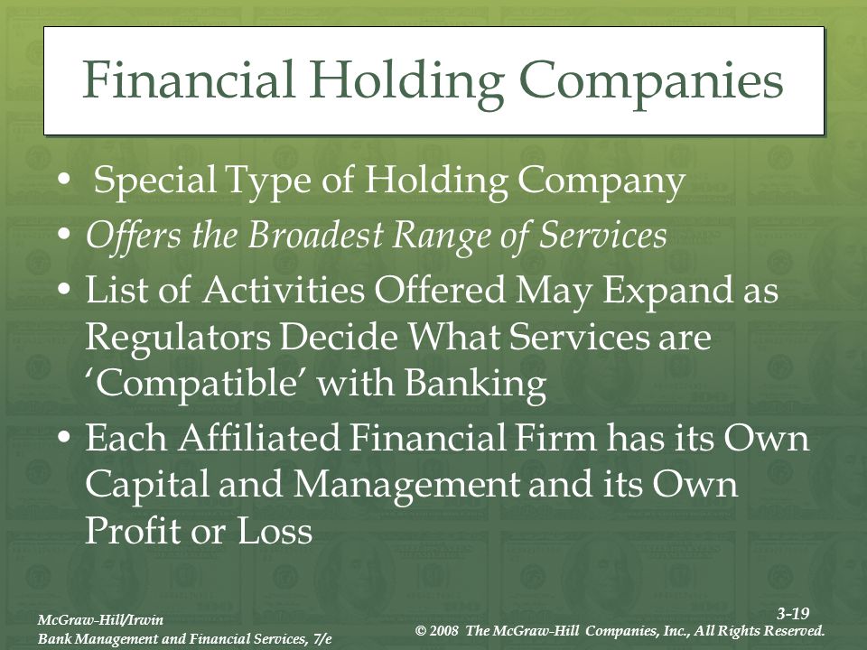 3-19 McGraw-Hill/Irwin Bank Management and Financial Services, 7/e © 2008 The McGraw-Hill Companies, Inc., All Rights Reserved.