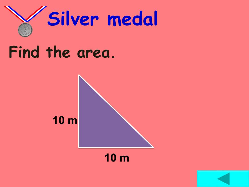 Find the area. Bronze medal 8 m 6 m