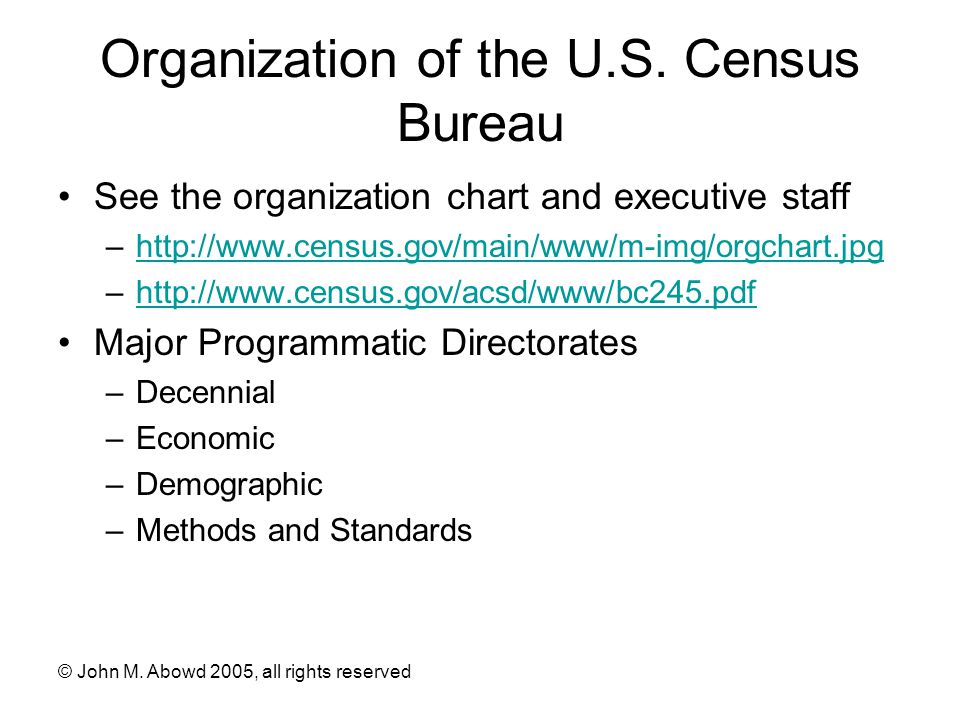 Census Bureau Organization Chart