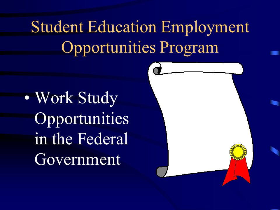Student Education Employment Opportunities Program Work Study Opportunities in the Federal Government