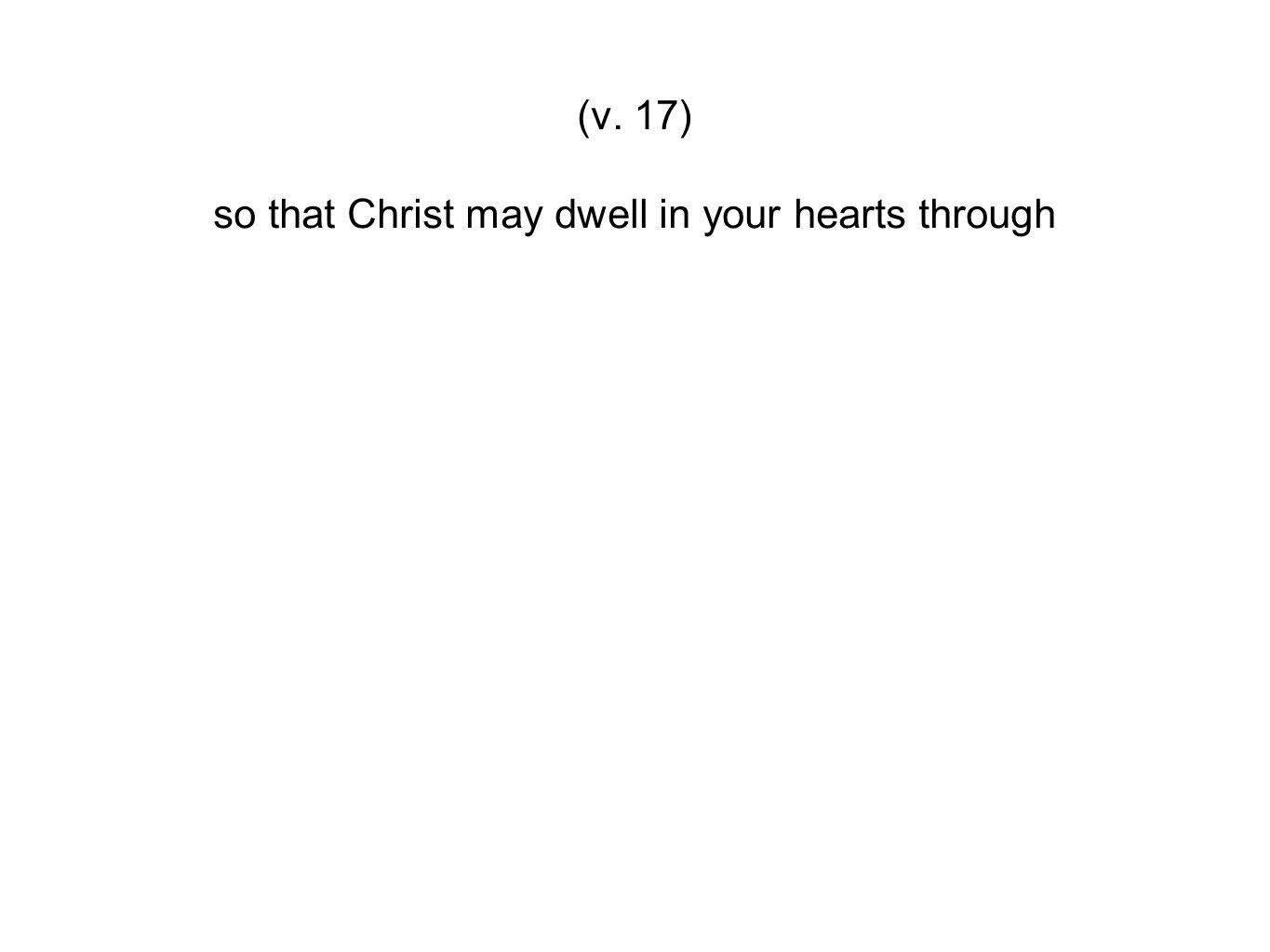so that Christ may dwell in your hearts through