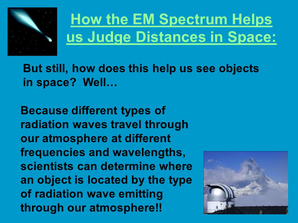 How the EM Spectrum Helps us Judge Distances in Space: But still, how does this help us see objects in space.