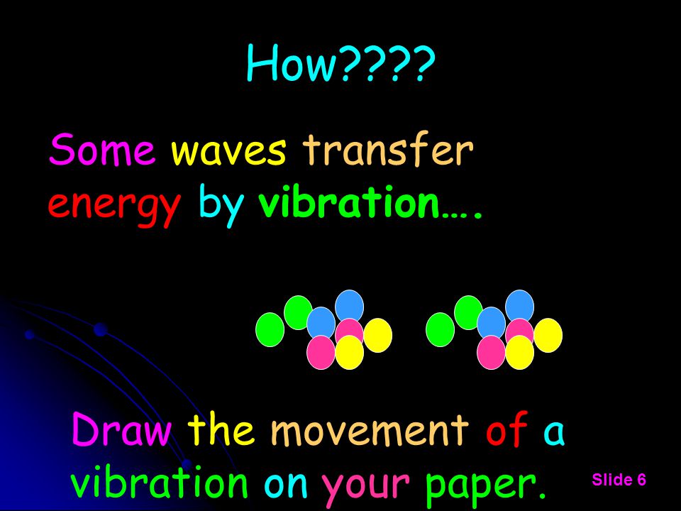 How . Some waves transfer energy by vibration….