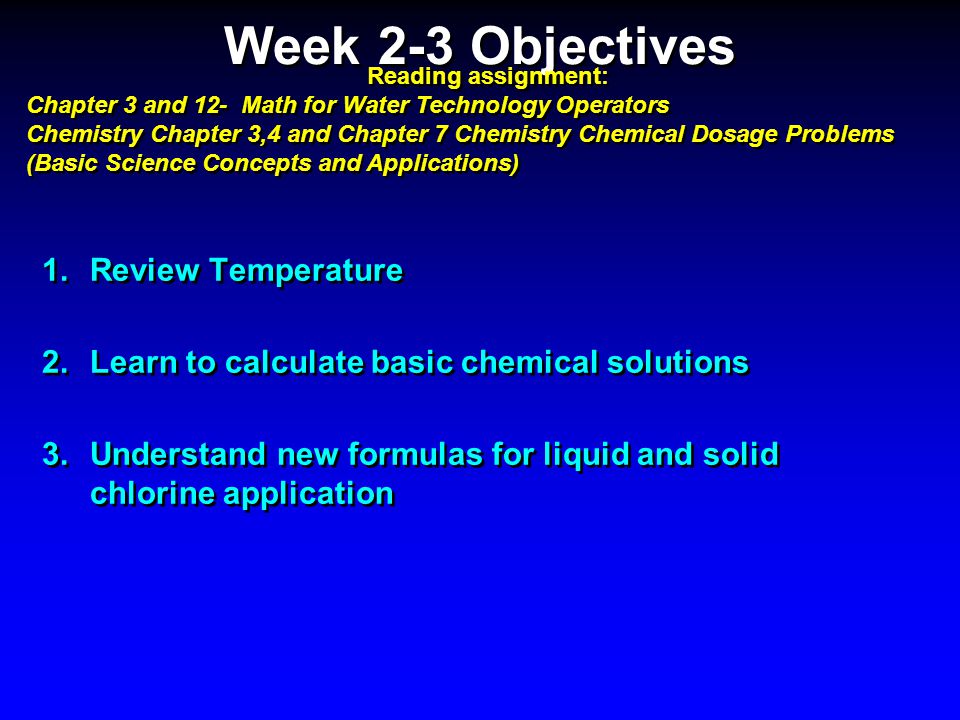PPT - Basic Chemical Calculations, Determining Chlorine Dose in