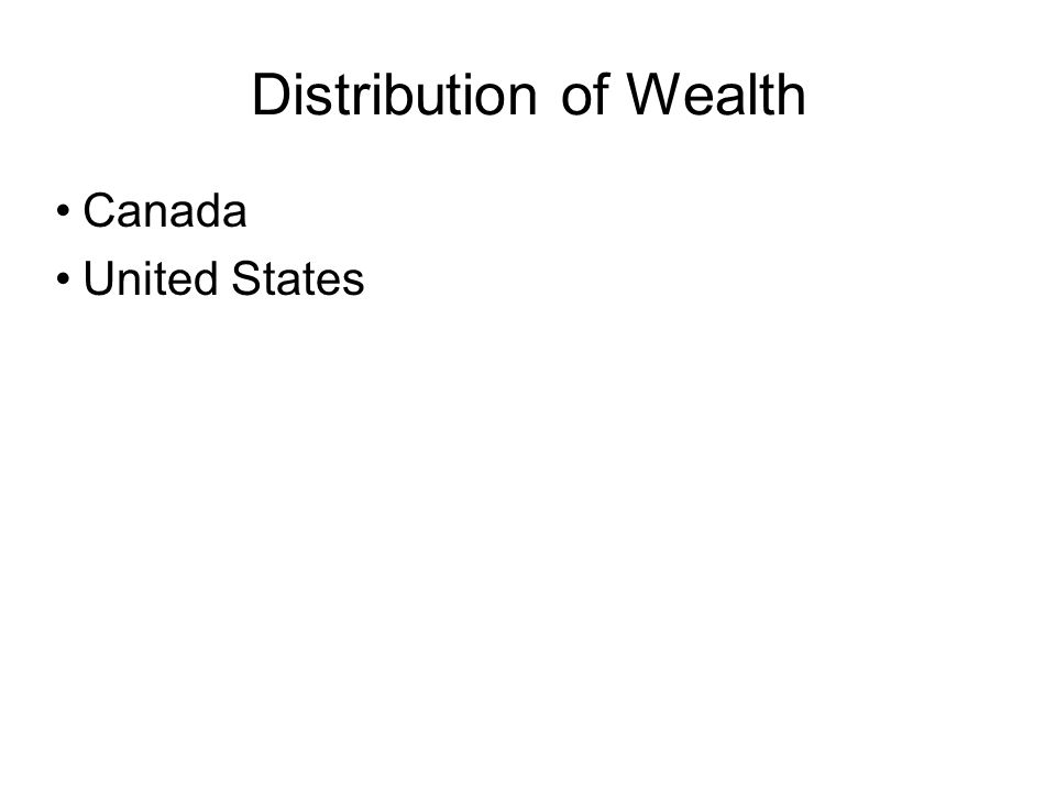 Distribution of Wealth Canada United States