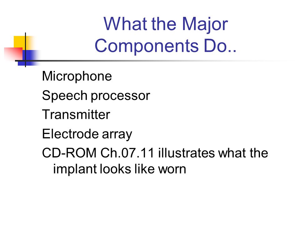 What the Major Components Do..