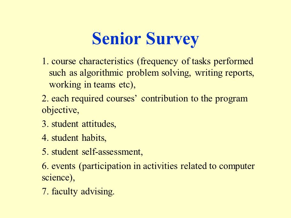Senior Survey 1.