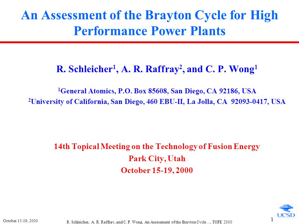 October 15-19, 2000 R. Schleicher, A. R. Raffray, and C.