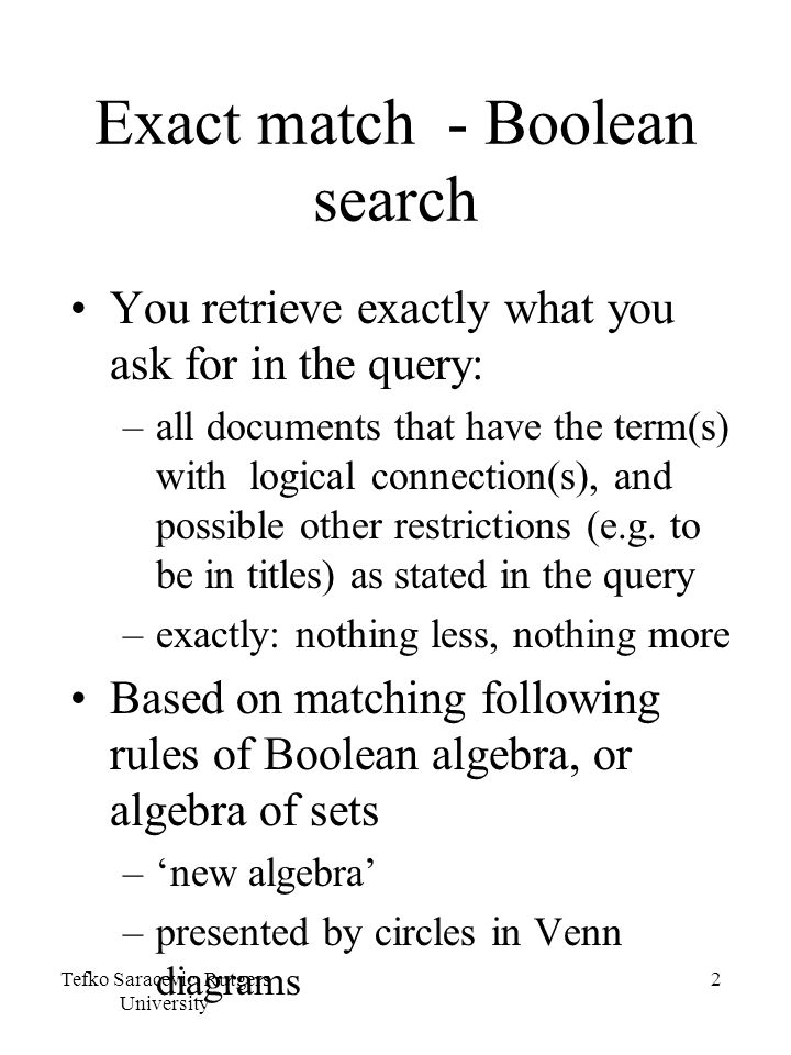 2 tefko saracevic rutgers university 1 practice for logical operators boolean search statements and venn diagrams