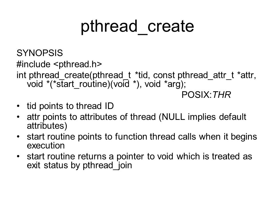 pthread attributes